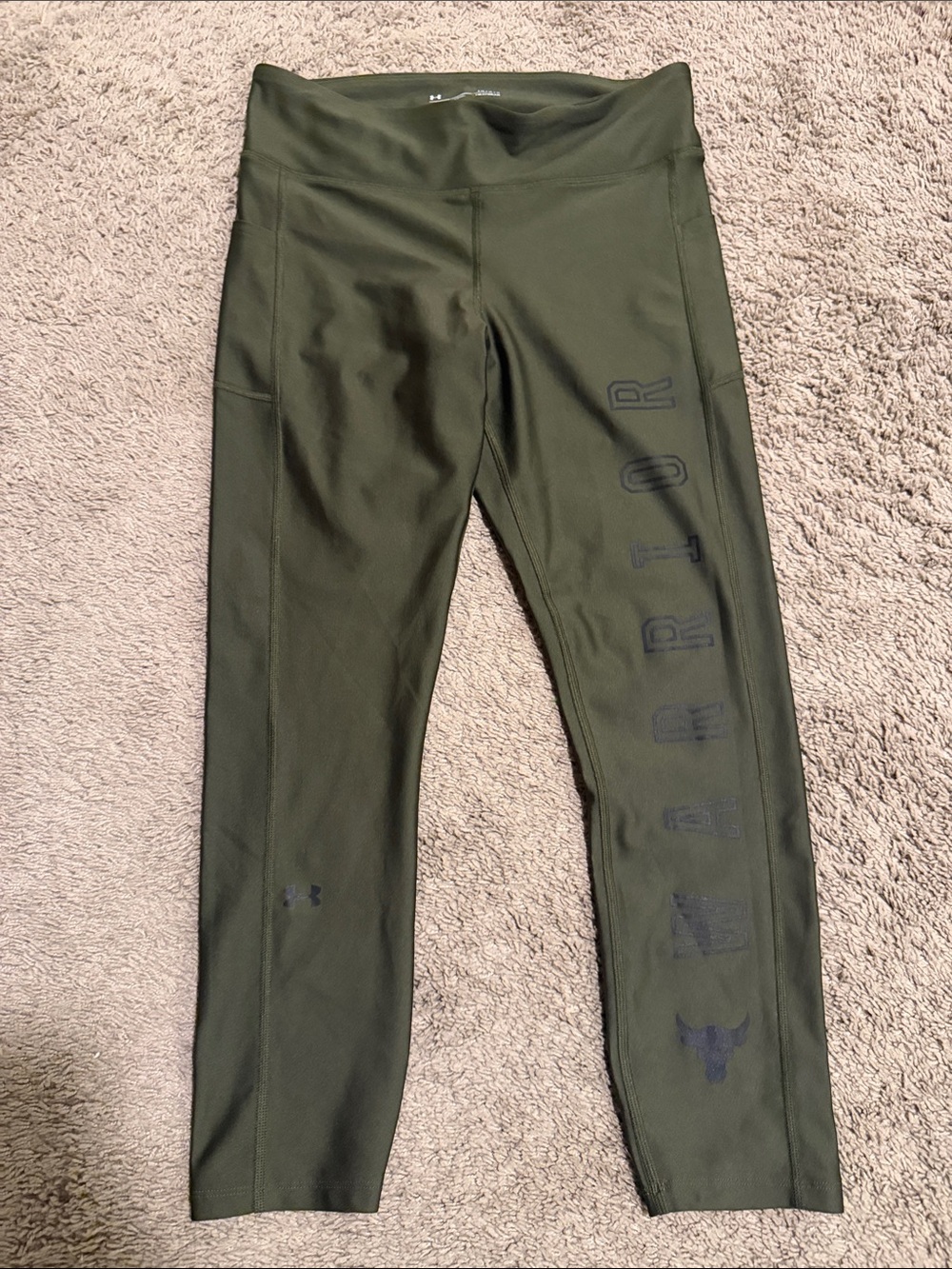 Under Armour Girls' Olive Green Logo Performance Leggings